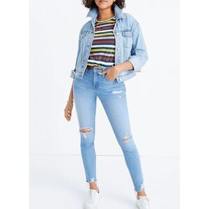 Madewell 9" High-Rise Skinny Jeans in Ontario Wash: Distressed-Hem Edition Sz 28